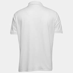 مملوكة مسبقًا Louis Vuitton White Cotton Pique Logo Embroidered Polo T-Shirt XL