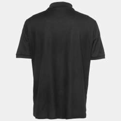 Louis Vuitton Black Cotton Logo Embroidered Polo T-Shirt XL