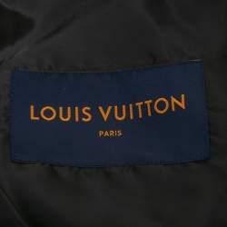 Louis Vuitton Black/White Lambskin Leather Varsity Jacket L