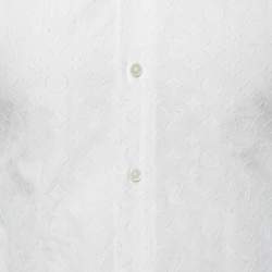 Pre Owned Louis Vuitton White logo Monogram Cotton Button Front Shirt M
