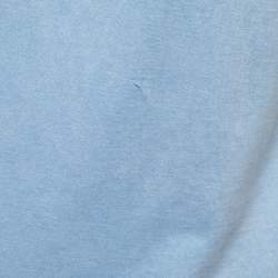 Pre Owned Louis Vuitton Blue Logo Printed Cotton Knit t-Shirt S