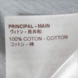 Pre Owned Louis Vuitton Blue Graphic Printed Cotton Crewneck T-Shirt M