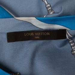 Pre Owned Louis Vuitton Blue Graphic Printed Cotton Crewneck T-Shirt M