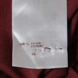 Louis Vuitton Brown Logo Print Cotton Crew Neck Half Sleeve T-Shirt S