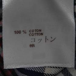 Pre Owned Louis Vuitton Navy Blue Plaid Cotton Button Front Full Sleeve Shirt XS