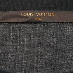 Pre Owned Louis Vuitton Black Cotton Logo Patch Detailed Crew Neck Half Sleeve T-Shirt 4L