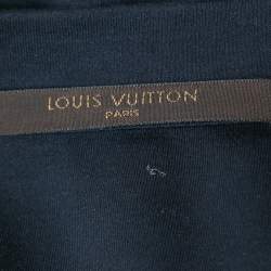 Louis Vuitton Navy Blue Logo Print Cotton Crew Neck Half Sleeve T-Shirt XL