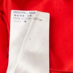 مملوكة مسبقًا Louis Vuitton Red LV Stamp Print Cotton Crew Neck Half Sleeve T-Shirt XXL