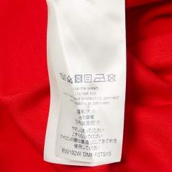 مملوكة مسبقًا Louis Vuitton Red LV Stamp Print Cotton Crew Neck Half Sleeve T-Shirt XXL