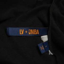Pre Owned Louis Vuitton X NBA Black Monogram Knit NBA Patch Detailed Polo T-Shirt L