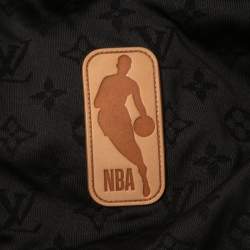 Pre Owned Louis Vuitton X NBA Black Monogram Knit NBA Patch Detailed Polo T-Shirt L