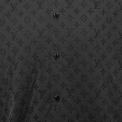 Pre Owned Louis Vuitton X NBA Black Monogram Knit NBA Patch Detailed Polo T-Shirt L