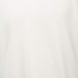 Pre Owned Louis Vuitton Off White Cotton Crew Neck Half Sleeve T-Shirt M