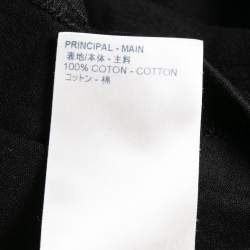 Pre Owned Louis Vuitton Black Logo Print Cotton Crew Neck Half Sleeve T-Shirt M