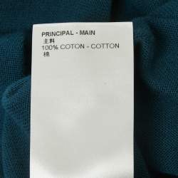 Pre Owned Louis Vuitton Teal Blue Jazz Trumpeter Signature Cotton Crew Neck T-Shirt M