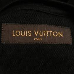 Pre Owned Louis Vuitton Black Logo Embroidered Cotton Crew Neck Half Sleeve T-Shirt S