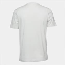 Louis Vuitton White Print Cotton Crew Neck Half Sleeve T-Shirt M