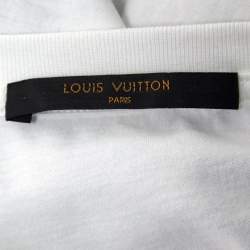 Louis Vuitton White Print Cotton Crew Neck Half Sleeve T-Shirt M