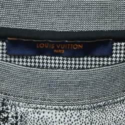 Louis Vuitton Black Patterned Cotton Crew Neck Half Sleeve T-Shirt XS