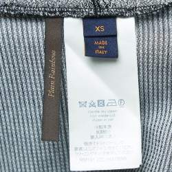 Louis Vuitton Black Patterned Cotton Crew Neck Half Sleeve T-Shirt XS