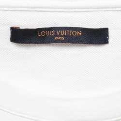 Pre Owned Louis Vuitton White Cotton Logo Embroidered Pocket Detailed Half Sleeve T-Shirt XXL