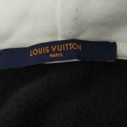 Pre Owned Louis Vuitton Black/White Logo Print Cotton Hoodie M