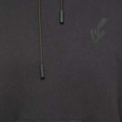Pre Owned Louis Vuitton Black/White Logo Print Cotton Hoodie M