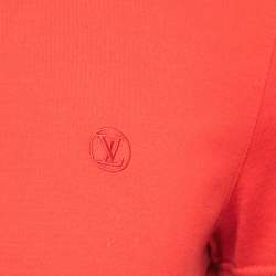 Louis Vuitton Red Cotton Logo-Embroidered T-Shirt M