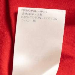 Louis Vuitton Red Cotton Logo-Embroidered T-Shirt M