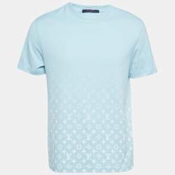 Louis Vuitton Light Blue Monogram Gradient Printed Cotton T-Shirt M