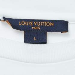 Louis Vuitton White Cotton Patched Pocket Detail T-Shirt L