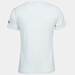 Louis Vuitton White Cotton Patched Pocket Detail T-Shirt L
