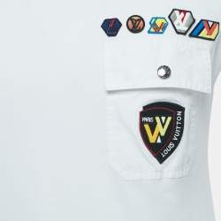 Louis Vuitton White Cotton Patched Pocket Detail T-Shirt L
