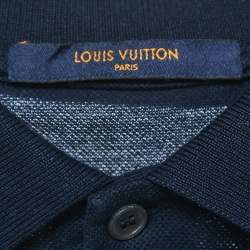 Louis Vuitton Navy Blue Cotton Pique Polo T-Shirt M