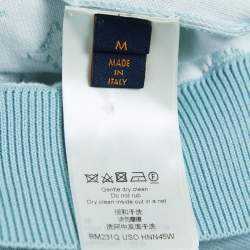 Pre Owned Louis Vuitton Blue Gradient Monogram Knit Hoodie M