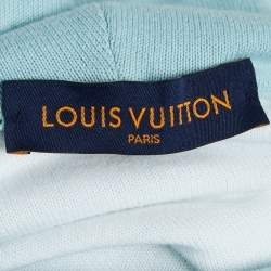 Pre Owned Louis Vuitton Blue Gradient Monogram Knit Hoodie M