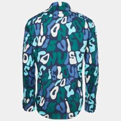 Pre Owned Louis Vuitton Blue/Multicolor Printed Cotton Button Down Shirt M