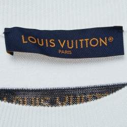 Louis Vuitton White Cotton Knit Printed Crewneck T-Shirt M