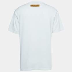 Louis Vuitton White Cotton Knit Printed Crewneck T-Shirt M