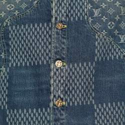 Louis Vuitton X Nigo Navy Blue Monogram Denim Button Front Jacket L