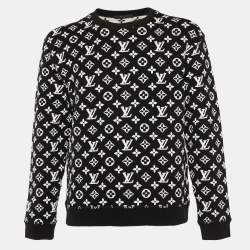 Pre Owned Louis Vuitton Black Monogram Intarsia Knit Sweatshirt M