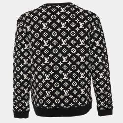 Pre Owned Louis Vuitton Black Monogram Intarsia Knit Sweatshirt M