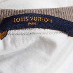 Pre Owned Louis Vuitton White Varsity Print Cotton Aloha T-Shirt S