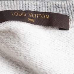 Pre Owned Louis Vuitton Grey Graphic Cotton Blend Crew Neck Sweater S
