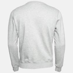 Pre Owned Louis Vuitton Grey Graphic Cotton Blend Crew Neck Sweater S