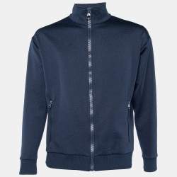 Louis Vuitton Navy Blue Monogram Jacquard  Zip Front Jacket S