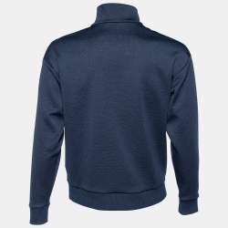 Louis Vuitton Navy Blue Monogram Jacquard  Zip Front Jacket S
