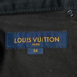 Louis Vuitton Black Cotton Regular Fit Jeans L/Waist 36"