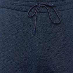 Pre Owned Louis Vuitton Navy Blue Monogram Jersey Drawstring Jogger Pants M