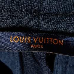 Pre Owned Louis Vuitton Navy Blue Monogram Jersey Drawstring Jogger Pants M